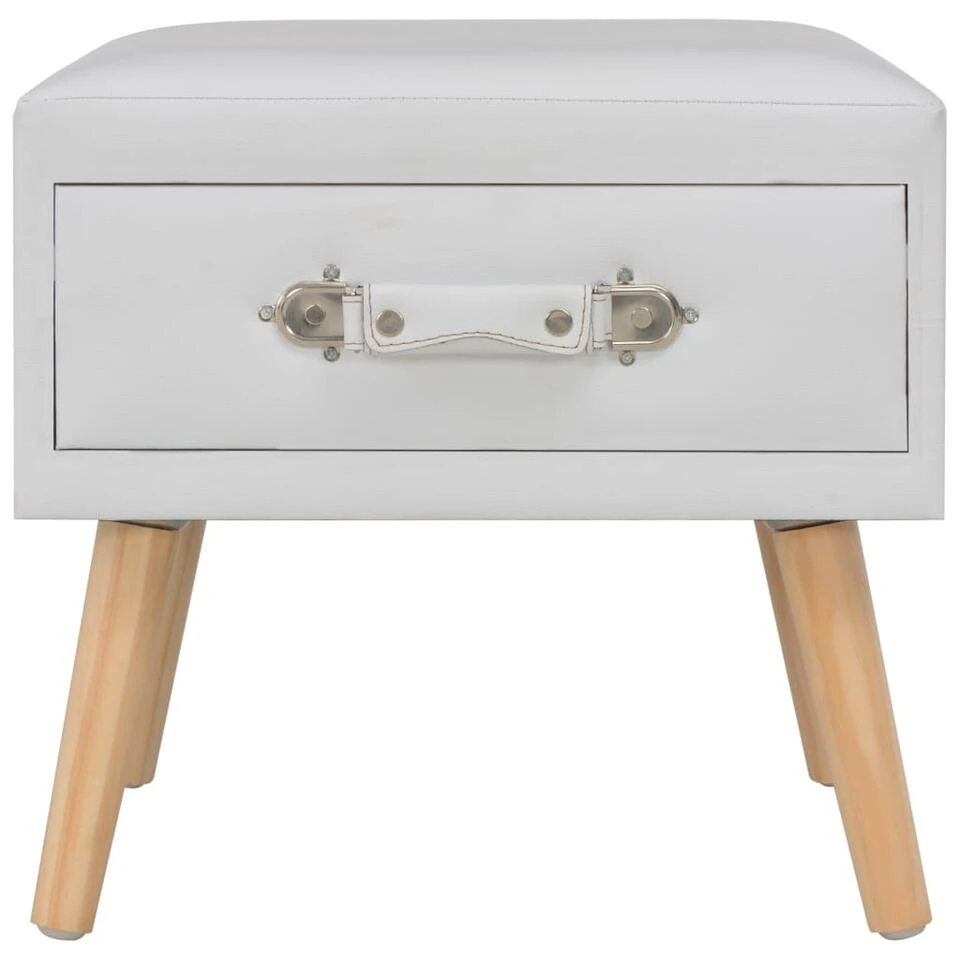 VidaXL Nachtkastje 40x35x40 Cm Kunstleer Wit 6 VidaXL Nachtkastje 40x35x40 Cm Kunstleer Wit - Afbeelding 4