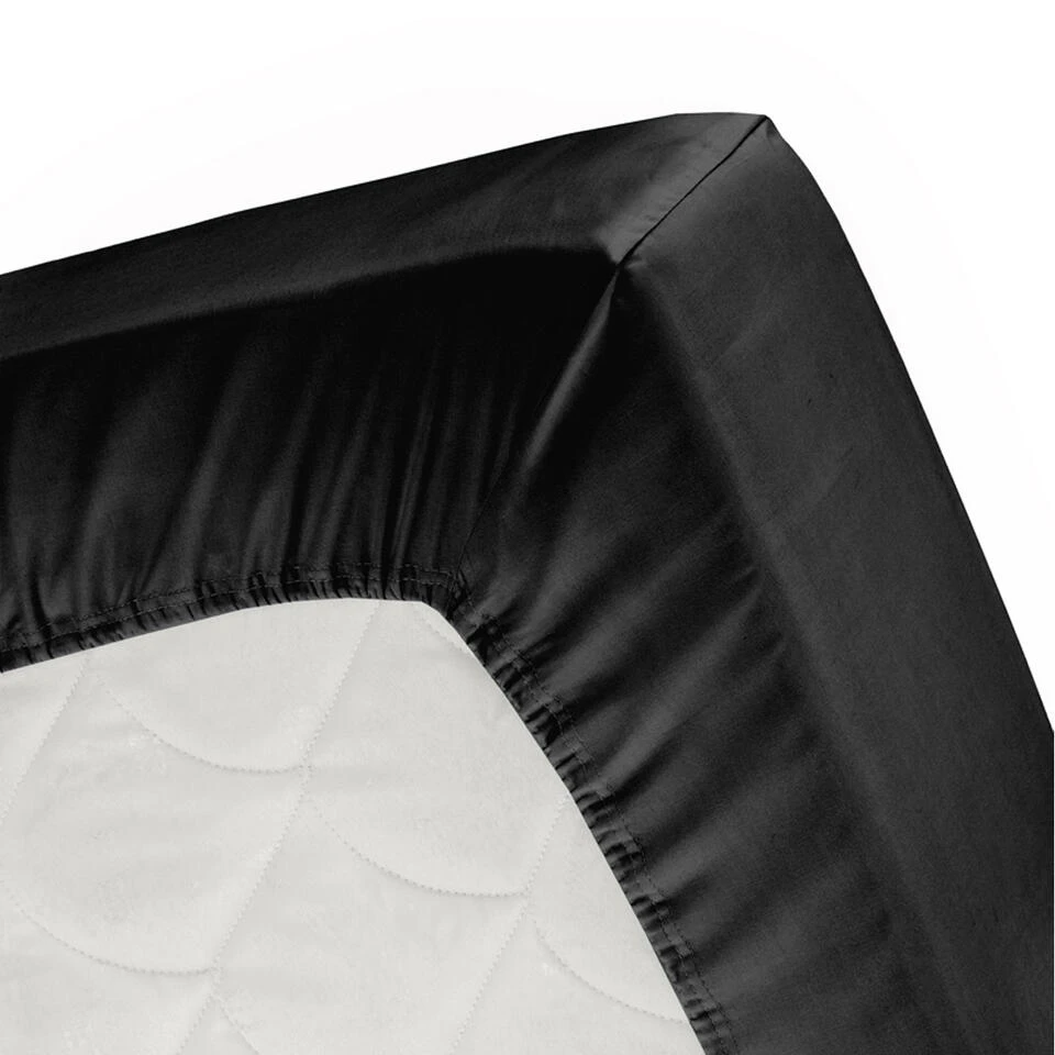 Cinderella Hoeslaken - Tot 35cm Matrasdikte - Katoen - 180x220 Cm - Zwart 4 Cinderella Hoeslaken - Tot 35cm Matrasdikte - Katoen - 180x220 Cm - Zwart - Afbeelding 2