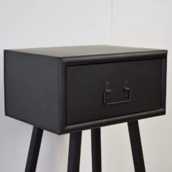 LOFT42 Denver Nachtkastje - Zwart Metaal - 1 Lade - 30x40x71 -Slaap Zone 1000032541 0101