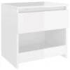 VidaXL Nachtkastje 40x30x39 Cm Spaanplaat Hoogglans Wit -Slaap Zone 1000032733