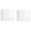 VidaXL Nachtkastjes 2 St 30,5x30x30 Cm Spaanplaat Hoogglans Wit -Slaap Zone 1000032868