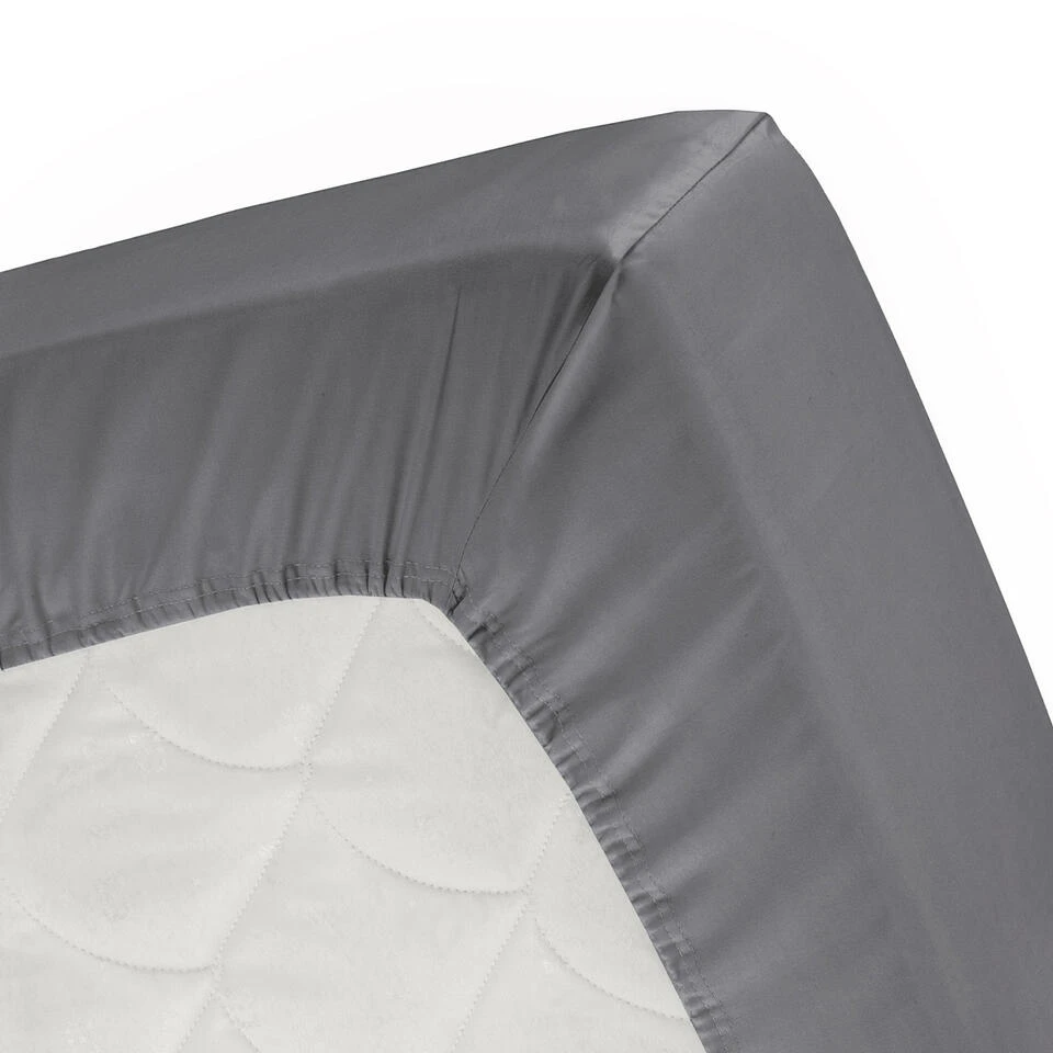 Cinderella Hoeslaken - Tot 25cm Matrasdikte - Jersey - 200x200 Cm - Antraciet 4 Cinderella Hoeslaken - Tot 25cm Matrasdikte - Jersey - 200x200 Cm - Antraciet - Afbeelding 2