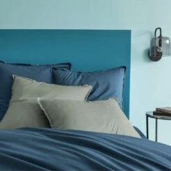 Matt & Rose Set Kussenslopen Blauw - 65 X 65 Cm - Gewassen Katoen -Slaap Zone 1000038496 0103