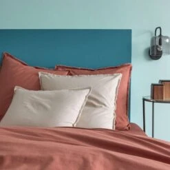 Matt & Rose Set Kussenslopen Terracotta - 65 X 65 Cm - Gewassen Katoen -Slaap Zone 1000038505 0103