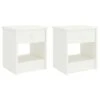 VidaXL Nachtkastjes 2 St 35x30x40 Cm Massief Grenenhout Wit -Slaap Zone 1000050718