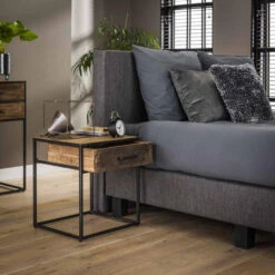 Giga Meubel Nachtkastje Hardhout - Stalen Frame - 1 Lade - Kast Float 8 Giga Meubel Nachtkastje Hardhout - Stalen Frame - 1 Lade - Kast Float -Slaap Zone 1000052670 0102