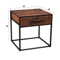 Giga Meubel Nachtkastje Hardhout - Stalen Frame - 1 Lade - Kast Float 9 Giga Meubel Nachtkastje Hardhout - Stalen Frame - 1 Lade - Kast Float -Slaap Zone 1000052670 0103