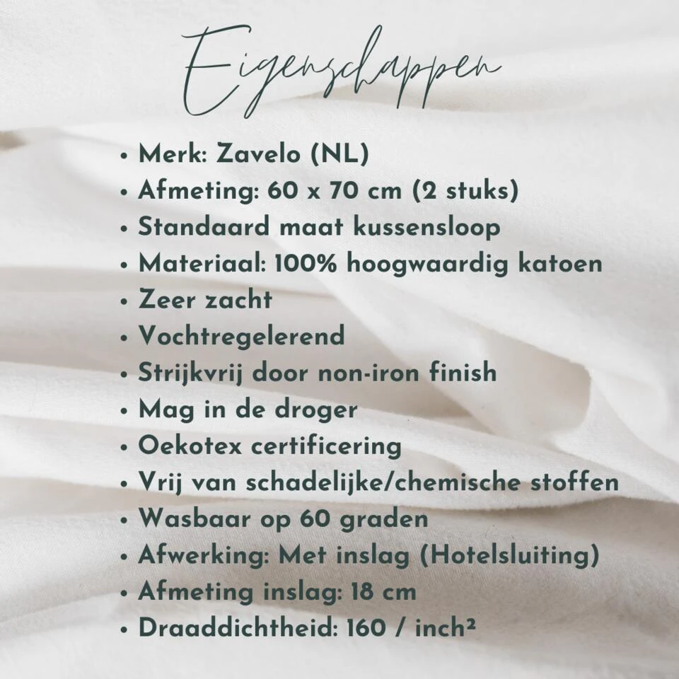 Zavelo Kussenslopen - Hotelkwaliteit - Set Van 2 Stuks - Roze - 60x70cm - 100... 5 Zavelo Kussenslopen - Hotelkwaliteit - Set Van 2 Stuks - Roze - 60x70cm - 100... - Afbeelding 3