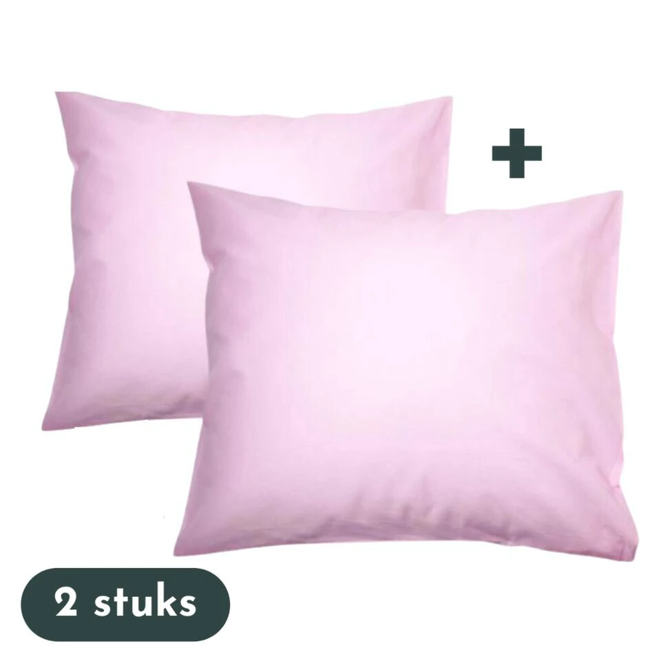 Zavelo Kussenslopen - Hotelkwaliteit - Set Van 2 Stuks - Roze - 60x70cm - 100... 3 Zavelo Kussenslopen - Hotelkwaliteit - Set Van 2 Stuks - Roze - 60x70cm - 100...
