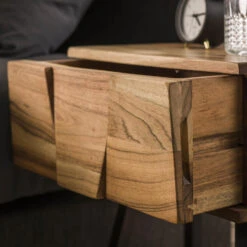 Giga Meubel Nachtkastje Acaciahout - 40x60x30cm - Kast Demn -Slaap Zone 1000068023 0102