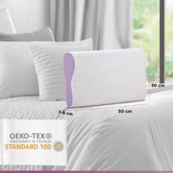 Anatomisch Lavendel Memory Foam Hoofdkussen 30x50 Cm -Slaap Zone 1000080657 0102