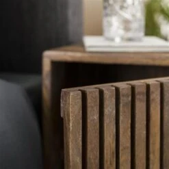 Nachtkastje Industrieel Tory Set Van 2 Mangohout 30x40x60 Cm Mangohout -Slaap Zone 1000084484 0102