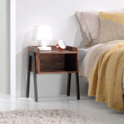 ACAZA Nachtkastje - Vintage Look - 46x52x35 Cm - Vintage Bruin -Slaap Zone 1000087113 0102