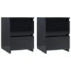 VidaXL Nachtkastjes 2 St 30x30x40 Cm Bewerkt Hout Hoogglans Zwart -Slaap Zone 1212234983