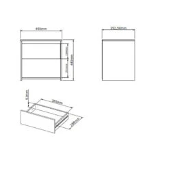Nachtkastje Lyon - 1 Lade - Zwart -Slaap Zone 12501291 9000