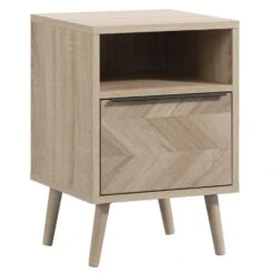 Nachtkastje Lusk - 1 Lade - Eikenkleur -Slaap Zone 12501295 0300 51