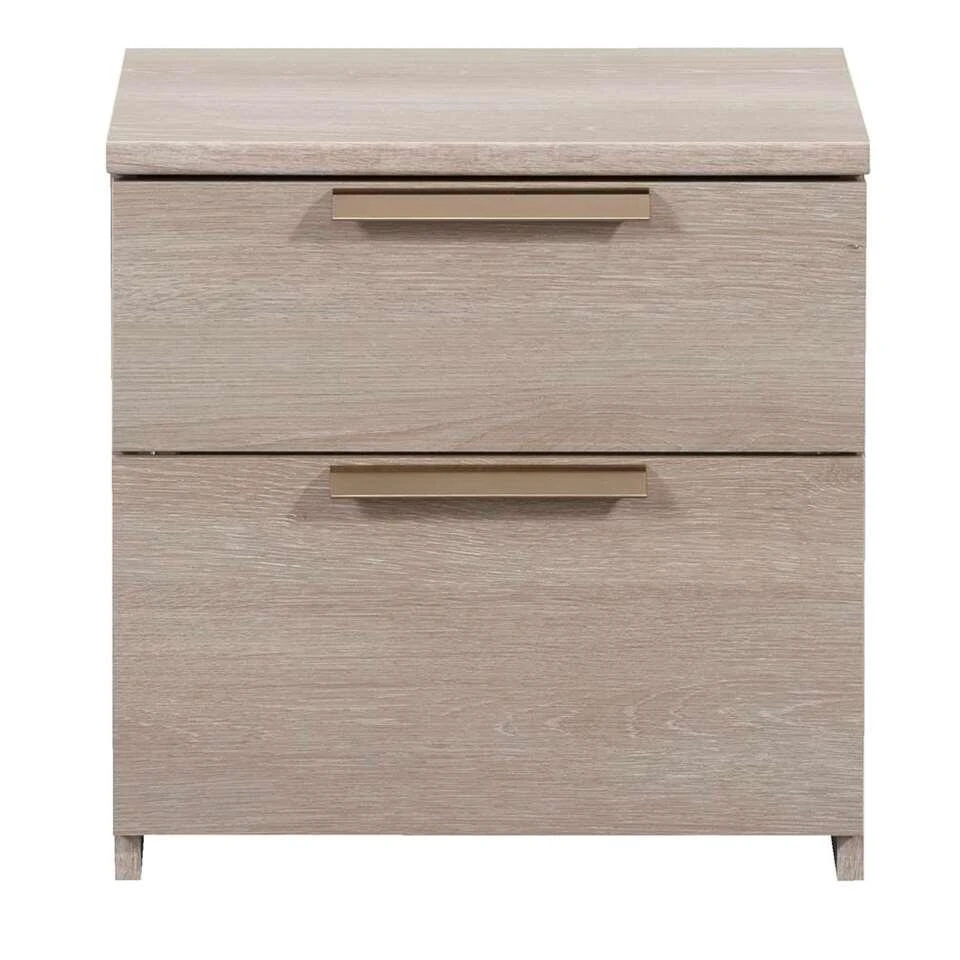 Nachtkastje Tempo - 2 Lades - Grijs Eikenkleur 3 Nachtkastje Tempo - 2 Lades - Grijs Eikenkleur