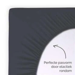 Byrklund - Hoeslaken Katoen - 180x220 Cm - Antraciet -Slaap Zone 1250692032 0103