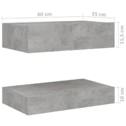 VidaXL Nachtkastje 60x35 Cm Spaanplaat Betongrijs -Slaap Zone 12676dde878542e2882a83f8db991704