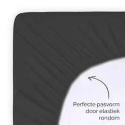 Byrklund - Hoeslaken Jersey - 140x200 Cm - Antraciet -Slaap Zone 1346001266 0103