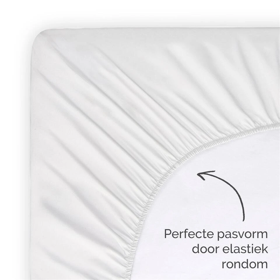 Byrklund - Hoeslaken Katoen - 80x200 Cm - Wit 6 Byrklund - Hoeslaken Katoen - 80x200 Cm - Wit - Afbeelding 4