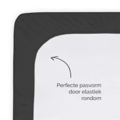 Byrklund - Hoeslaken Katoen - 160x200 Cm - Antraciet -Slaap Zone 1518755467 0103