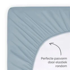 Byrklund - Hoeslaken Katoen - 160x200 Cm - Blauw -Slaap Zone 1564738115 0103
