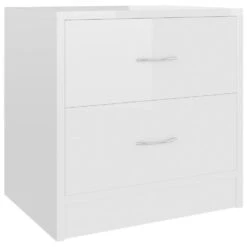 VidaXL Nachtkastjes 2 St 40x30x40 Cm Spaanplaat Hoogglans Wit -Slaap Zone 1647467166 0103