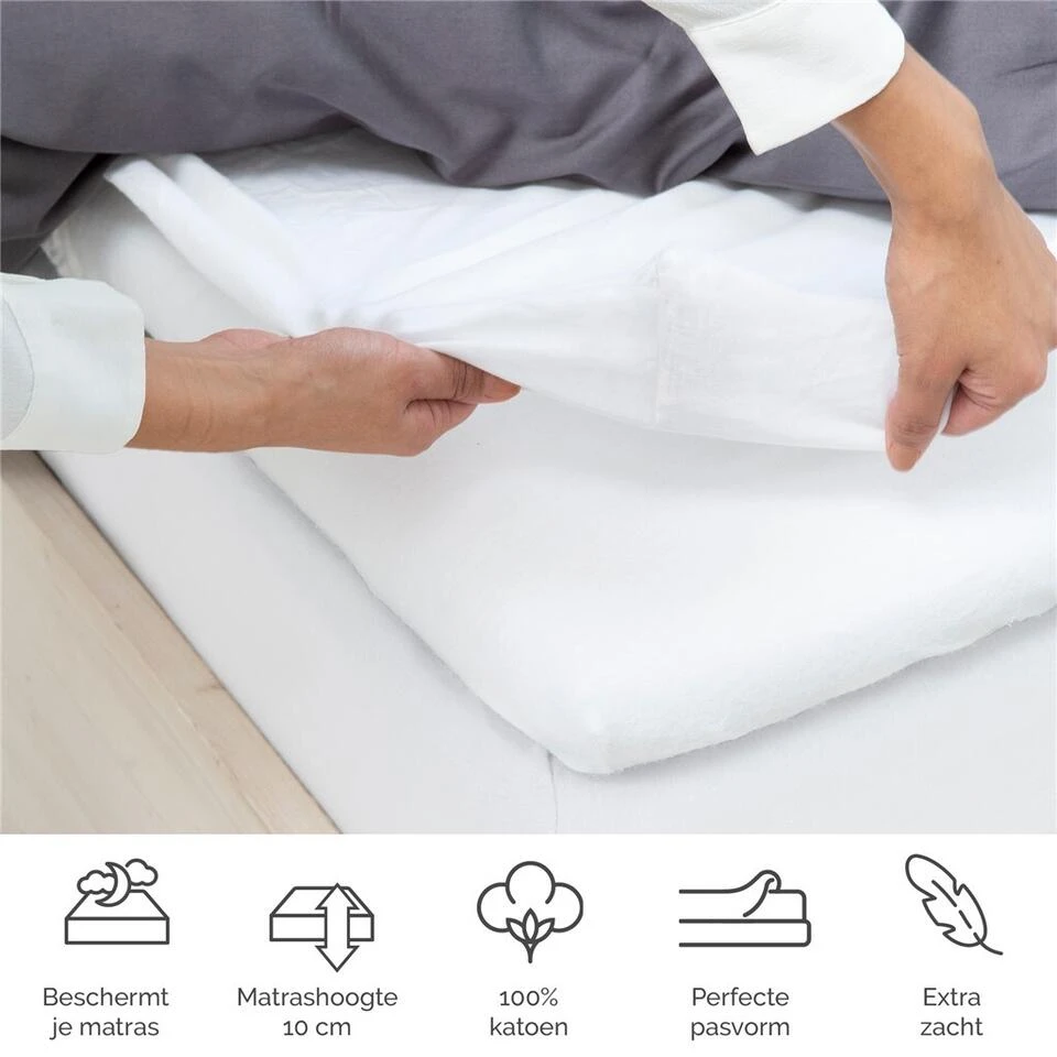 Byrklund - Molton Bed Basics Multifit Topper - 160x200 Cm - Wit 6 Byrklund - Molton Bed Basics Multifit Topper - 160x200 Cm - Wit - Afbeelding 4