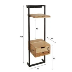 Alex Nachtkastje Hout/metaal - Hout - Bruin -Slaap Zone 230ce20bb69b4be781a9fdfc1a17f0d2