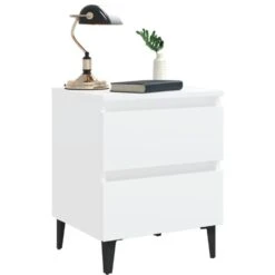 VidaXL Nachtkastje 40x35x50 Cm Bewerkt Hout Wit 7 VidaXL Nachtkastje 40x35x50 Cm Bewerkt Hout Wit -Slaap Zone 54ed34595213419e948fe3687a8fcca4