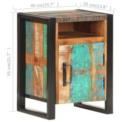 VidaXL Nachtkastje 40x35x55 Cm Massief Gerecycled Hout -Slaap Zone 5f243a9c79ee4db0a5f0996e39338924
