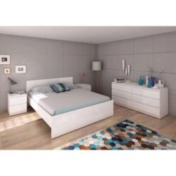 Nachtkastje Naia - 2 Lades - Hoogglans Wit -Slaap Zone 81000866 0500