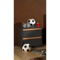 Vipack Nachtkastje London - Antraciet - 48,8x48,1x40 Cm -Slaap Zone 81029019 0200