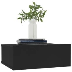 VidaXL 2x Nachtkastje Zwevend Spaanplaat Zwart Wandplank Nachttafeltje Tafel -Slaap Zone a03678ed0ef9450ca4eac3891dea13c7