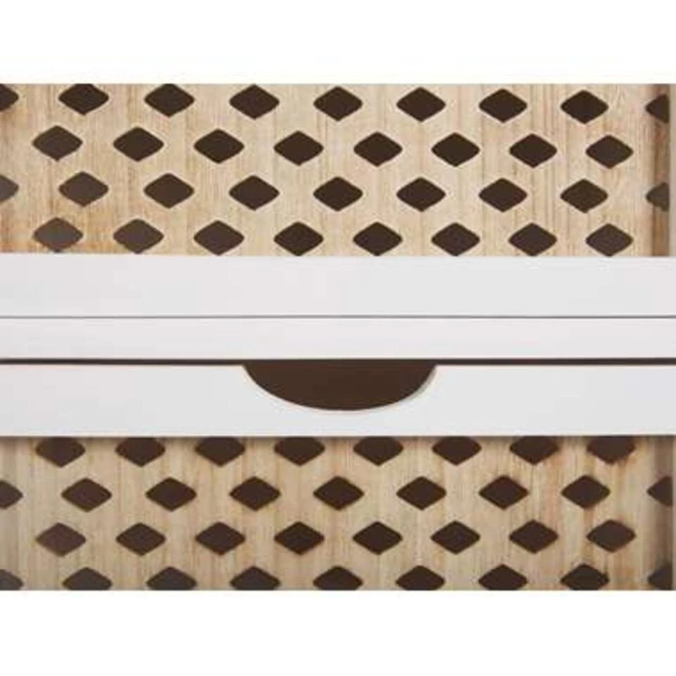 Beliani Nachtkast LUIS - Wit Paulowniahout 5 Beliani Nachtkast LUIS - Wit Paulowniahout - Afbeelding 3